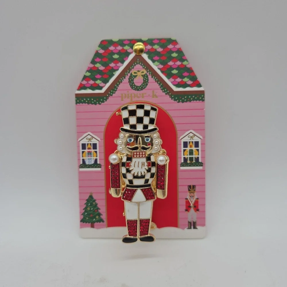 NEW Piper K Nutcracker Rhinestone Christmas Hair Clip